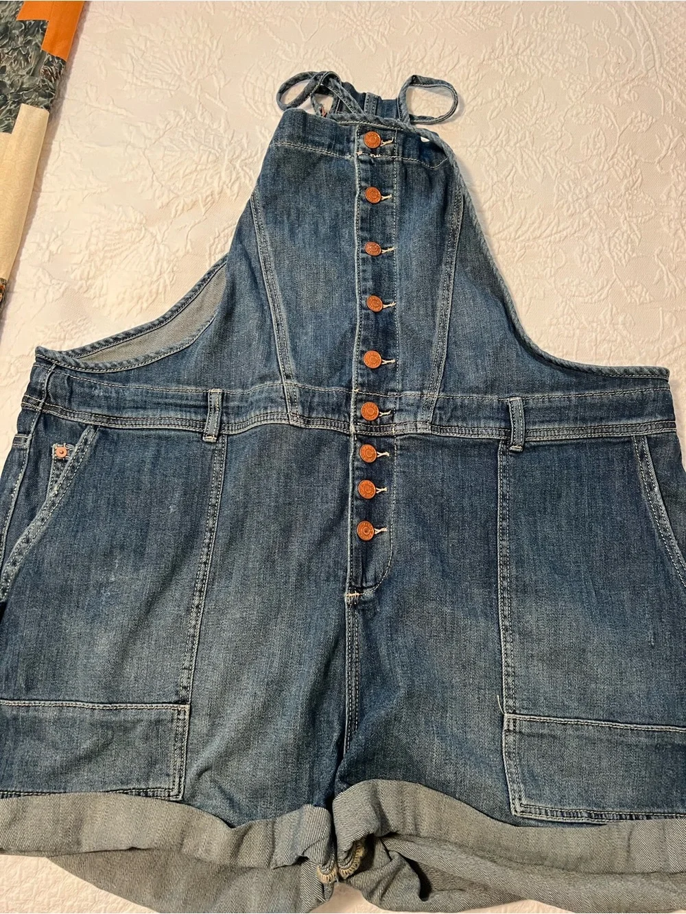 Anthropologie denim overall shorts. Never worn. No tags. Size 16W - Picture 1 of 2